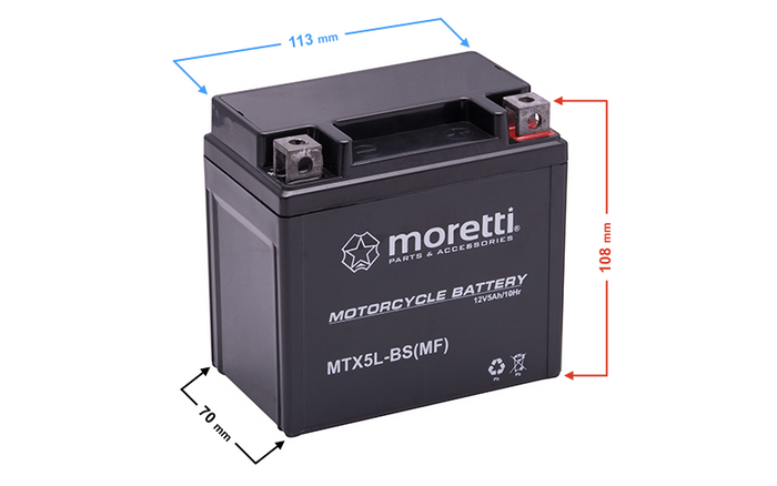 Akumulator motocyklowy MORETTI MTX5L-BS Żelowy