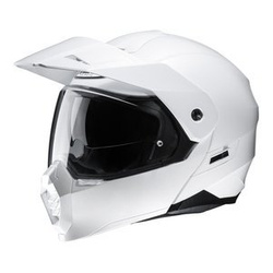 Kask motocyklowy szczękowy z daszkiem HJC C80 perłowy biały