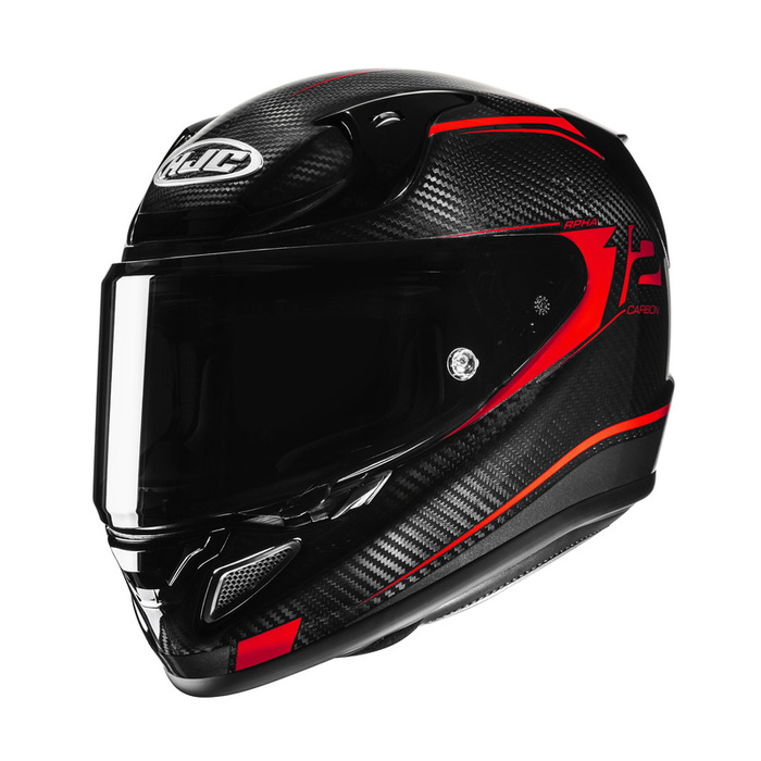 Kask motocyklowy integralny HJC RPHA 12 Carbon Keres czarny/czerwony