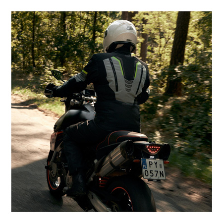 Kurtka motocyklowa tekstylna OZONE TOUR III czarna szary żółty fluo