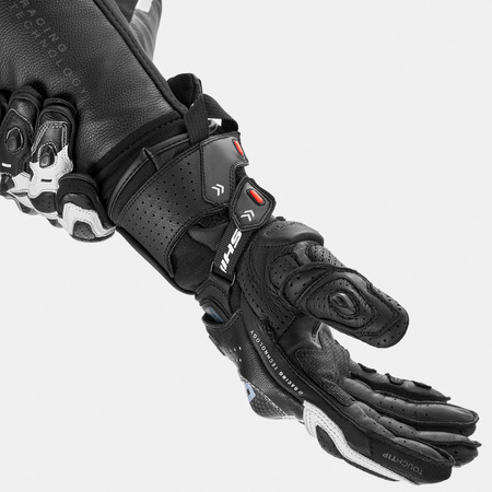 Rękawice motocyklowe sportowe skórzane Shima RS-3 biały