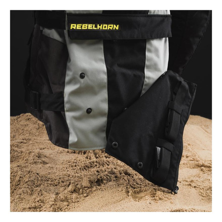 Kurtka motocyklowa tekstylna Rebelhorn PATROL szary-czarny-żółty fluo