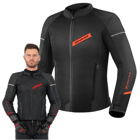 Kurtka motocyklowa tekstylna miejska Shima X-MESH 2.0 czerwony