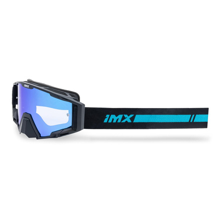 Gogle motocyklowe IMX Sand Black Matt/Blue - Szyba Blue Iridium + Clear (2 Szyby W Zestawie)