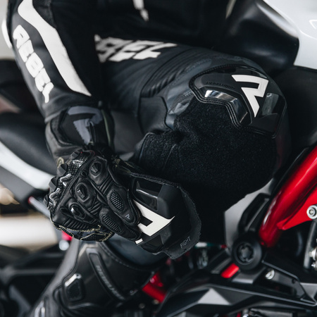 Spodnie skórzane motocyklowe Rebelhorn REBEL czarny-biały