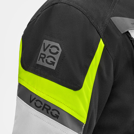 Kurtka motocyklowa VORG CUMULUS FLUO czarny szary żółty fluo