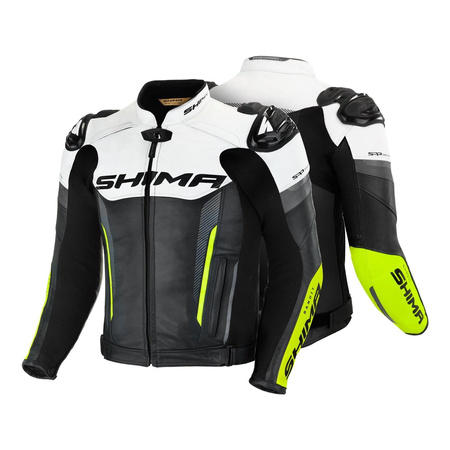 Kurtka motocyklowa sportowa/miejska skórzana Shima BANDIT fluo