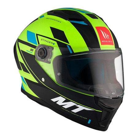 Kask motocyklowy MT STINGER 2 ZIVZE MATT BLACK/FLUO czarny żółty fluo niebieski