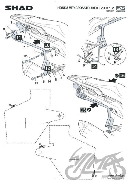 Stelaż kufra bocznego 3P motocyklowego SHAD do Honda Crosstourer