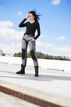 Damskie spodnie motocyklowe tekstylne Shima JET szary