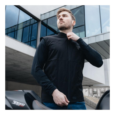 Kurtka motocyklowa skórzana Rebelhorn VANDAL czarny-żółty fluo