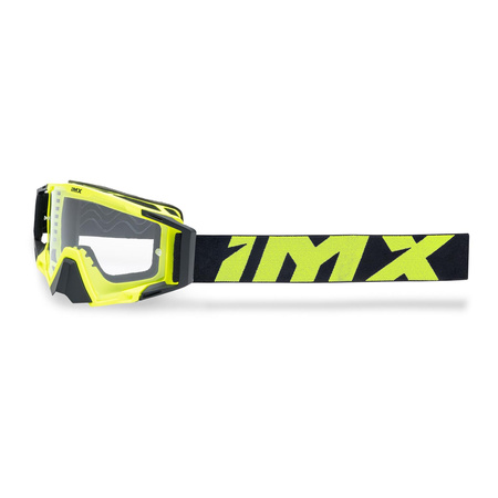 Gogle motocyklowe IMX Sand Fluo Yellow Matt/Black - Szyba Silver Iridium + Clear (2 Szyby W Zestawie)