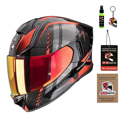 Kask integralny SCORPION EXO-530 AIR THERAS METALLIC BLACK/RED czarny czerwony
