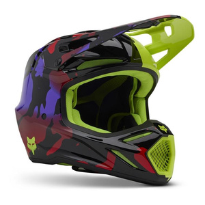 Kask motocyklowy FOX V3 Throttle Fluorescent Yellow