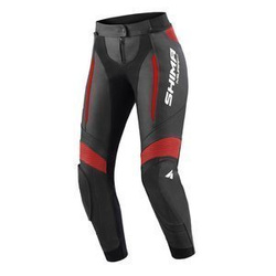 Damskie spodnie motocyklowe skórzane sportowe Shima MIURA 2.0 czarny/czerwony