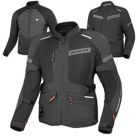 Kurtka motocyklowa tekstylna Shima ALPHA czarny