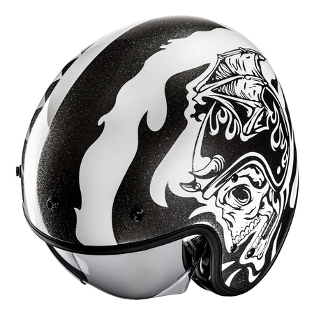 Kask motocyklowy otwarty HJC V31 Flame biały/czarny