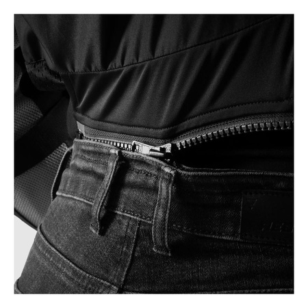 Jeansy motocyklowe damskie REBELHORN CLASSIC MONOLAYER LADY WASHED BLACK czarny