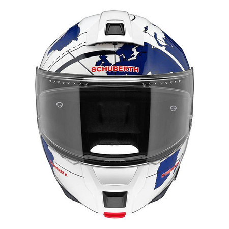 Kask motocyklowy SCHUBERTH C5 ECE GLOBE BLUE biały niebieski czerwony