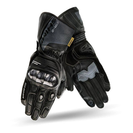 Rękawice motocyklowe skórzane sportowe Shima STR-2 GLOVES czarny