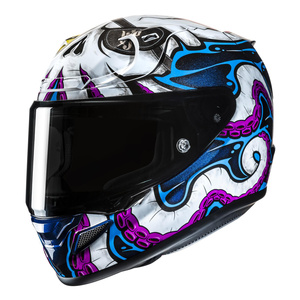 Kask motocyklowy integralny HJC RPHA 12 Kraken biały/niebieski