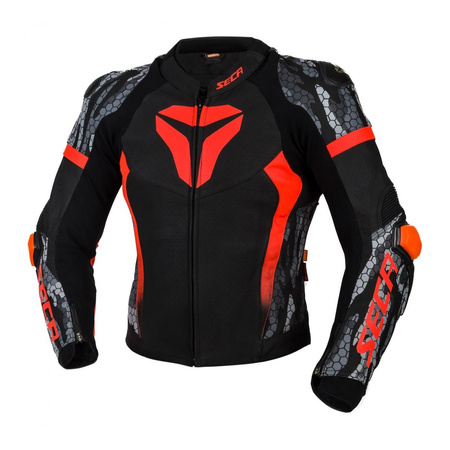 Kurtka motocyklowa SECA SRS II FLUO RED czerwony fluo czarny szary