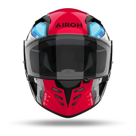 Kask motocyklowy AIROH CONNOR BOT GLOSS szary czerwony czarny niebieski