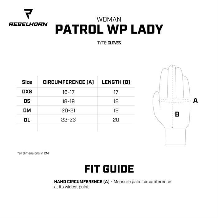 Damskie rękawice motocyklowe miejskie/turystyczne Rebelhorn PATROL WP czarny