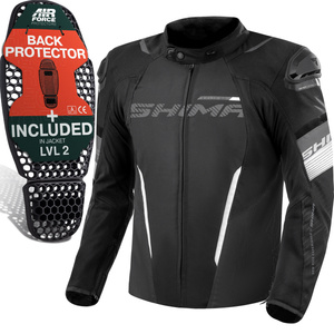 Kurtka motocyklowa tekstylna miejska/sportowa Shima SOLID 2.0 czarny/biały