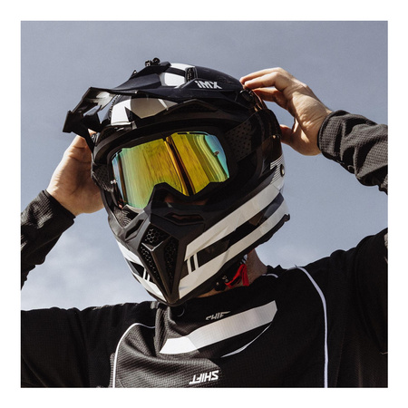 Gogle motocyklowe IMX Endurance Flip - Szyba Iridium Gold + Clear (2 szyby w zestawie)
