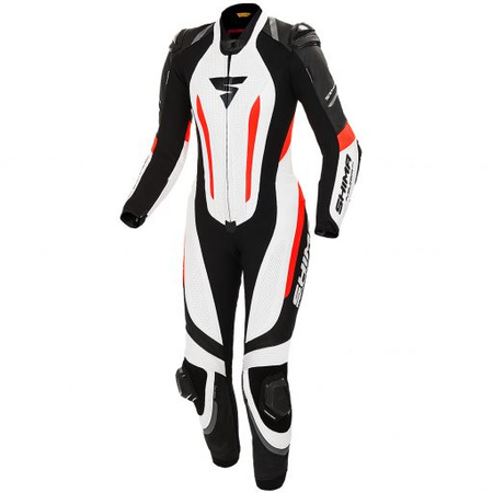 Kombinezon jednoczęściowy motocyklowy skórzany sportowy Shima MIURA RS biały/fluo