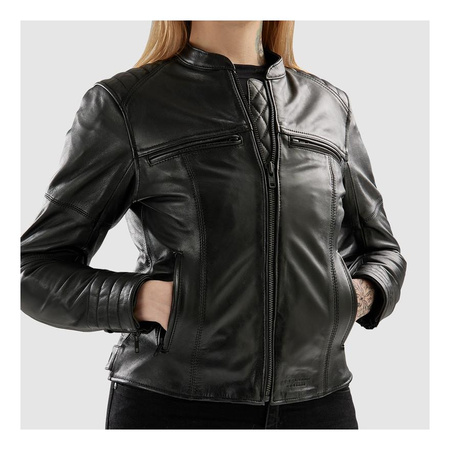 Damska kurtka motocyklowa skórzana Rebelhorn HUNTER II czarny mat