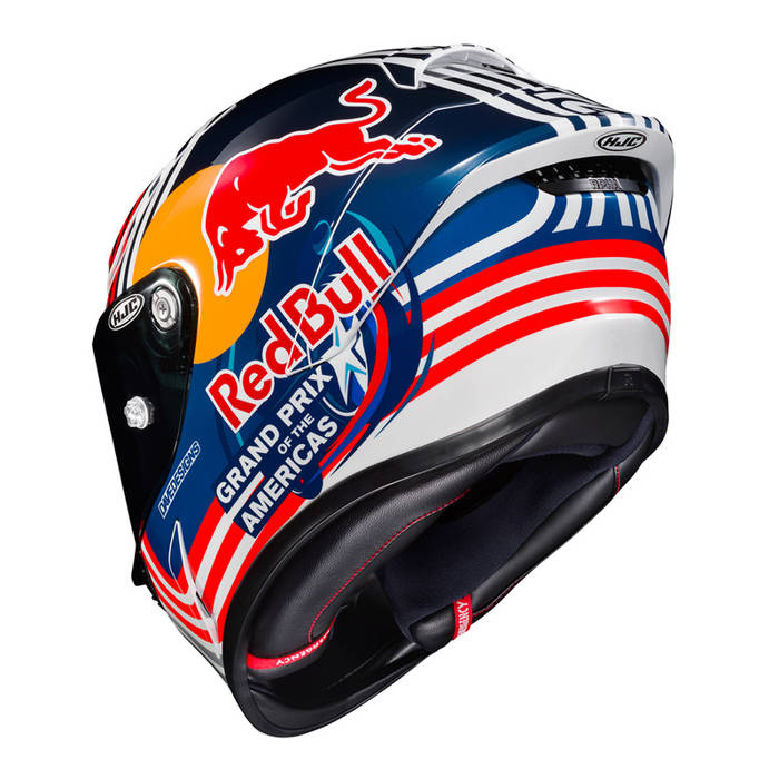 Kask motocyklowy integralny sportowy HJC RPHA 1 czerwony Bull Austin Gp biały/niebieski/czerwony