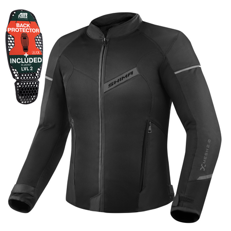 Kurtka motocyklowa tekstylna miejska Shima X-MESH 2.0 czarny