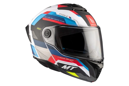 Kask motocyklowy MT ATOM 2 SV BAST WHITE/BLUE/RED biały niebieski czerwony czarny