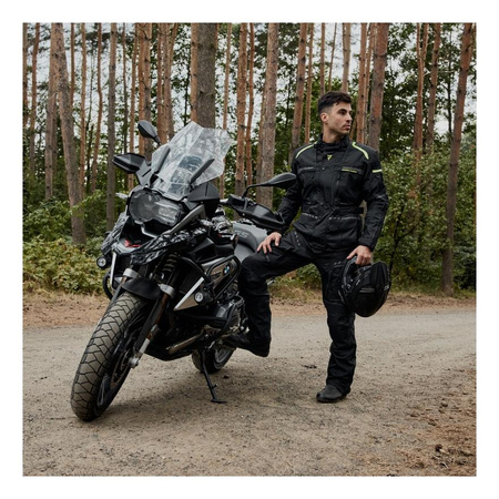 Kurtka motocyklowa tekstylna turystyczna Rebelhorn CUBBY IV czarny-żółty fluo