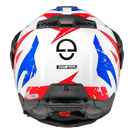 Kask motocyklowy SCHUBERTH E2 ECE EXPLORER BLUE niebieski czerwony biały