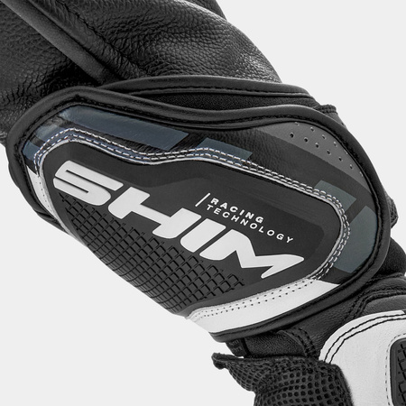 Rękawice motocyklowe sportowe skórzane Shima RS-3 biały