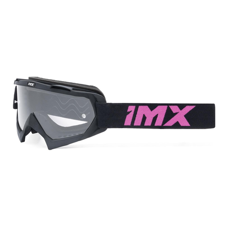 Gogle motocyklowe IMX Mud Black Matt/Pink - Szyba Clear (1 Szyba W Zestawie)