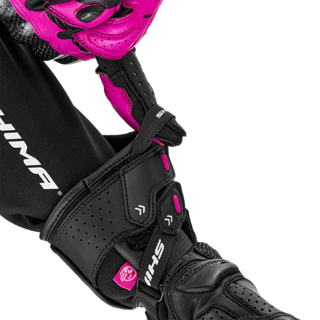 Rękawice motocyklowe damskie SHIMA RS-3 LADY PINK czarny różowy