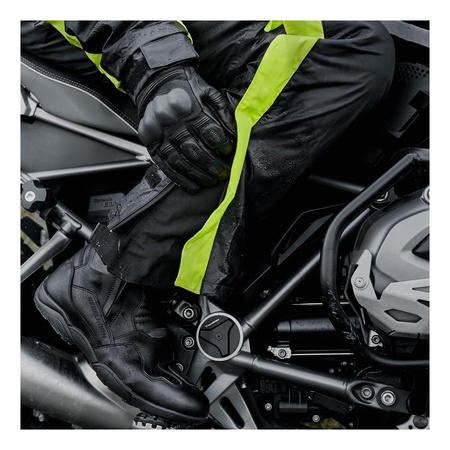 Kombinezon przeciwdeszczowy motocyklowy odblaskowy Rebelhorn TRAVEL czarny-żółtyfluo unisex