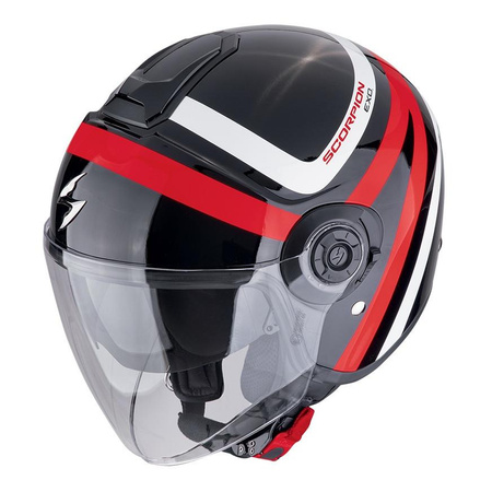 Kask motocyklowy otwarty SCORPION EXO-CITY II RIVA BLACK/RED czarny czerwony