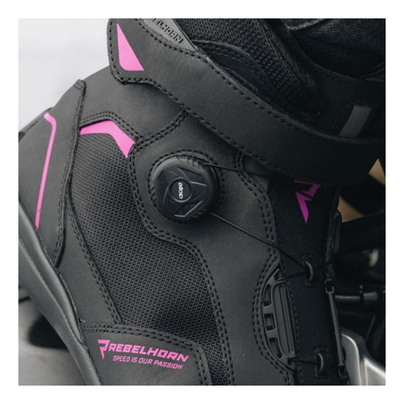 Damskie buty krótkie motocyklowe krótkie Rebelhorn SPARK II czarny-różowy