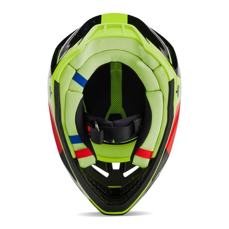 Kask cross offroad motocyklowy FOX V3 Revise Helmet Navy/pomarańczowy