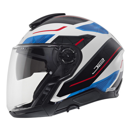Kask motocyklowy SCHUBERTH J2 ECE SIGMA BLUE biały niebieski czerwony czarny