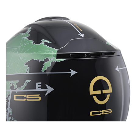 Kask motocyklowy SCHUBERTH C5 ECE GLOBE GREEN zielony czarny