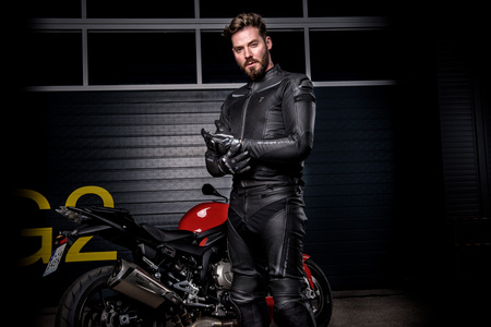 Kurtka motocyklowa skórzana Shima PISTON czarny