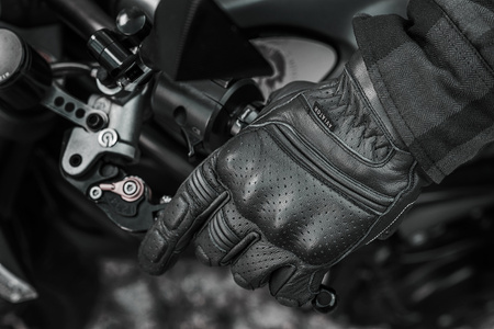 Rękawice motocyklowe turystyczne skórzane Shima AVIATOR czarny