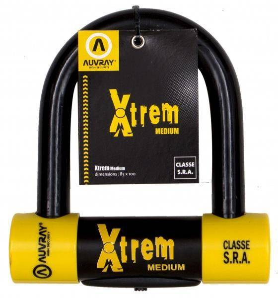 Zapięcie Motocyklowe AUVRAY XTREM MEDIUM – U-Lock, 155 mm x 163 mm, 18 mm (klasa S.R.A.) – Uniwersalny