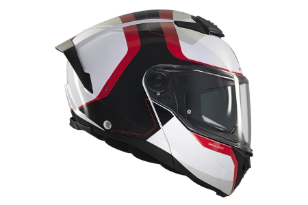 Kask motocyklowy MT ATOM 2 SV EMALLA MATT WHITE/BLACK/RED biały czarny czerwony